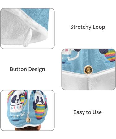 Small Cup Panda Hair Towel 2 Pack - Super Absorbent Quick Dry Hair Turbans for Women & Girls - Buy Online on GoSupps.com