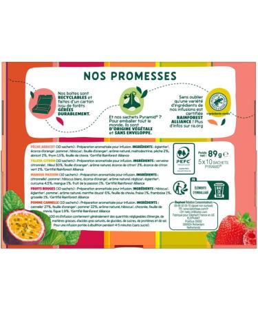 Elephant Infusion Fruit Collection Discovery Assortment of 5 Infusions Ingredients of 100% Natural Origin 50 Pyramid Bag - Buy Online on GoSupps.com