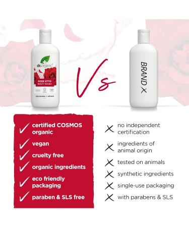 Buy Dr Organic Rose Body Wash 250ml - Nourishing & Hydrating | International Shipping Available - Buy Online on GoSupps.com