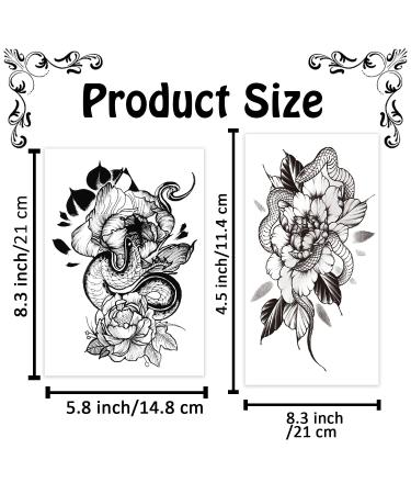 Cerlaza Temporary Tattoos for Women - 10 Sheets of Sexy and Realistic Semi-Permanent Waterproof Tatuajes Temporales for Half Arm Sleeve - Long Lasting Designs including Flowers, Snakes, Butterflies, and Tigers - Buy Online on GoSupps.com