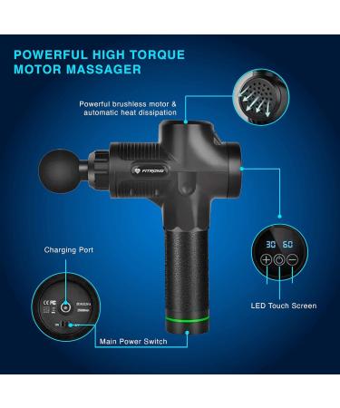 Professional Muscle Massage Gun | 30 Speeds 10 Heads Touchscreen | Noise Suppression for Back & Leg Massage - Buy Online on GoSupps.com