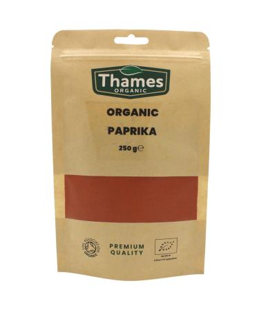 Organic Paprika-Certified Organic Non-GMO Vegan No Additives No Preservatives Resealable Bag by Thames Organic 250g 250 g (Pack of 1)