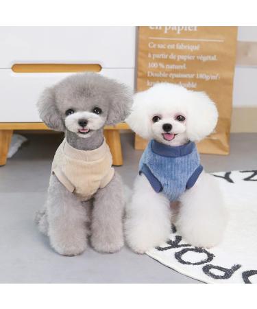 YAODHAOD Dog Sweater - Plush Soft Thick Warm Coat for Winter | Dog & Cat Clothes - Size M (Blue) - Buy Online on GoSupps.com