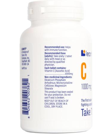 LEANFIT Vitamin C 1000mg 90 Tablets - To Fight a Cold Take This - Supports Immune Health & Provides Antioxidant Protection - Vegan Sugar-Free Non-GMO Gluten-Free - Buy Online on GoSupps.com