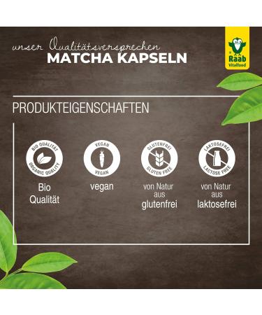 Raab Vitalfood Organic Matcha Capsules - Premium Vegan Green Tea Extract from Japan | 60 Pieces Gluten-Free 1 Month Supply - Buy Online on GoSupps.com