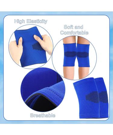 2 Pairs Kids Knee Compression Sleeves - Child Knee Support for Basketball, Volleyball, Gymnastics - Black and Blue (Small) - Buy Online on GoSupps.com