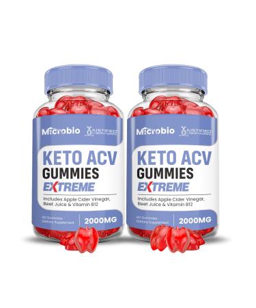 2 Pack Microbio Keto ACV Gummies Extreme 2000MG Micro Bio Keto Gummies Apple Cider Vinegar Formulated with Pomegranate Beet Juice Powder B12 Vegan Non GMO 120 Gummys