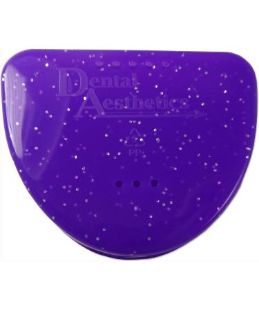 Slim Orthodontic Dental Case - Colour & Glitter Choices for Retainers Bleaching Trays Dentures & More (Glitter Purple) - Buy Online on GoSupps.com