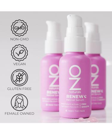OZNaturals Renew Retinol Serum - Anti-Aging Skin Renewal with Vitamin E & Hyaluronic Acid - Brightens & Smoothes Complexion - 1 oz - Buy Online on GoSupps.com