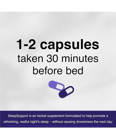 SleepSupport - Natural Sleep Aid for Adults to Help Promote Calm and Relaxation - Organic Sleep Supplement with Ashwagandha Valerian Root Magnesium Melatonin Glycine L-Tryptophan - 60 Capsules - Buy Online on GoSupps.com