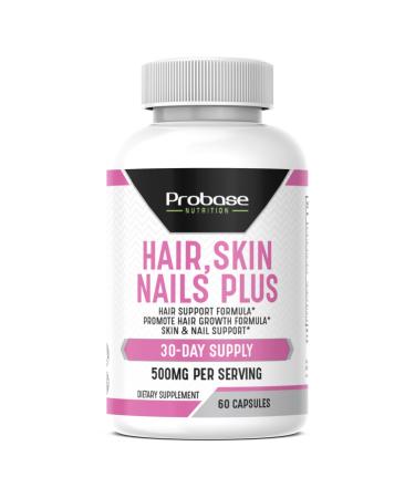 Probase Nutrition Hair Skin and Nails Plus 60 Capsules 30-Day Supply