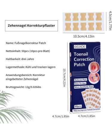 Toenail Patch 50 Pieces Ingrown Toenails Correction Patch Toenail Correction Patch Corrector Pedicure Tools Correction Sticker Toe Nail - Buy Online on GoSupps.com