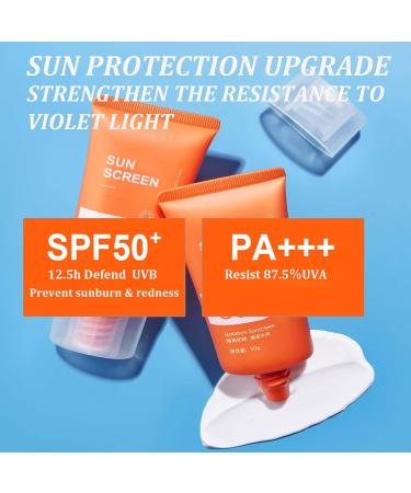 Trendyfave Sunscreen SPF 50+ Sun Cream For High Sun Protection Ultra Light UV Protetion Suncream Long-Lasting Anti-Sweat Anti-Eye Stinging Sensitive Skin Travel Size 50g - Buy Online on GoSupps.com