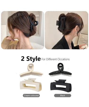 Large Hair Claw Clips for Thick & Thin Hair - Strong Hold Matte Clips for Women & Girls (4 Pack) - Buy Online on GoSupps.com