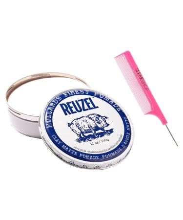 yper Comb + 12 oz XXL R z CLAY MATTE POMADE Men Matt Pommade Hair Product for Man HOLLAND x (w/SIeekshop Pink Comb) (Clay Matte Pomade (12 oz XXL))
