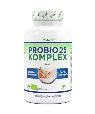 Probio 25 - Cultures complex with 25 bacterial strains + organic inulin - 180 gastric -resistant capsules Bright JC Caps - 27 billion lactic acid bacteria per daily dose - high -dose - vegan