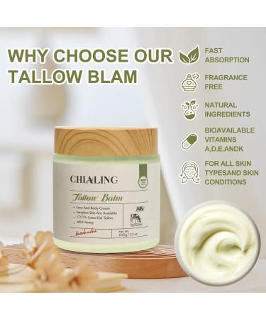 Handmade Beef Tallow For Skin Tallow Face Moisturizer 100% Grass Fed Beef Tallow And Honey Balm - Made in USA - Whipped Beef Tallow Body Lotion Skin Care for Eczema Dry Itchy Sensitive Skin - 3.5 Oz - Buy Online on GoSupps.com