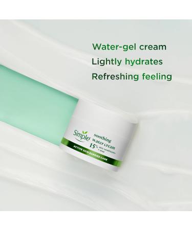 Simple Soothing Water Face Cream facial moisturiser with 15% skin conditioners aloe and ceramide boosters for a healthy skin barrier calms and hydrates dry sensitive skin 50 ml - Buy Online on GoSupps.com