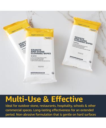 AmazonCommercial Granite & Stone Cleaning Wipes - 120 Count Pack (8 x 30) | Ideal for Home & Professional Use - International Shipping Available - Buy Online on GoSupps.com