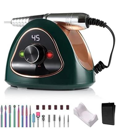 68 W Nail Cutter Professional Nail Cutter For Gel Nails 45000 Rpm 16 In 1 Manicure Pedicure Set With Pedal Cutter For Gel Nails Cuticle Acrylic Gel Black YUYANAIAI