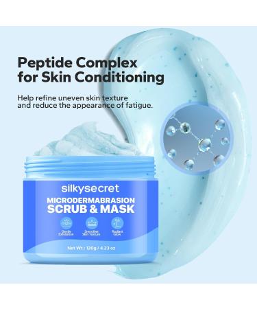 SilkySecret Face Exfoliator (4.23 Oz) Face Scrub Microdermabrasion Facial Scrub Exfoliator with Natural Pumice Peptides & Botanical Extracts Facial Exfoliator for Smooth and Refreshed Skin - Buy Online on GoSupps.com