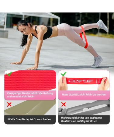 COFOF Fitness Band Set - 5 Latex Resistance Bands for Yoga Pilates & Strength Training | German Instructions & Carry Bag - Buy Online on GoSupps.com