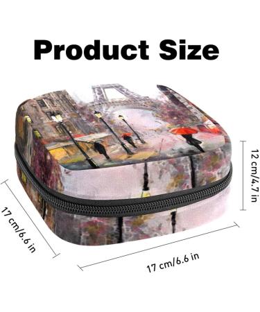 Paris Eiffel Tower Storage Bag for Women's Bandages & Menstrual Pads - Stylish & Portable Holder for School & Office - Buy Online on GoSupps.com