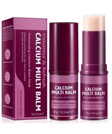 Fushuiyis Calcium Multi Balm Stick Smoothes Fine Lines and Wrinkles Moisturizing & Firming Skin Face Eyes and Neck Skin Barrier Calcium Stick for All Skin Types (2Pack)