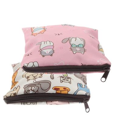 Cabilock 2st storage bag for women's bandages coin bag bag for menstrual bandages Outdoor hygiene bag period pocket wallet bracket Student Korean version polyester as shown-1 13x13cm