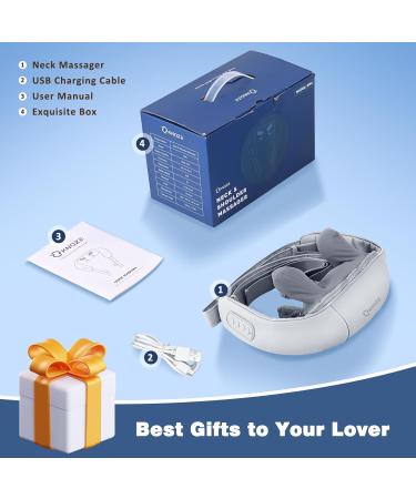 Knqze 4D Neck Massage Device with Heat - Wireless Shiatsu Pillows for Pain Relief | Expert Knet Massage for Neck Shoulder & Legs - KN6 Gray - Buy Online on GoSupps.com