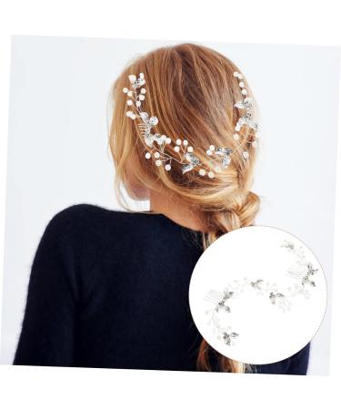 Beaupretty the wig bridal hair flower head bridesmaid hair crystal European and American crystal bride hair clips headgear the side wedding plastic pearl bride crystal hair Comb - Buy Online on GoSupps.com