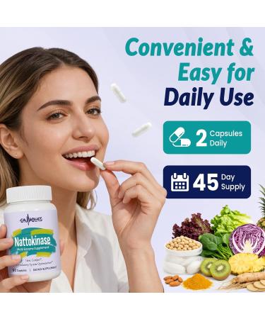 Nattokinase Supplement 10000FU with Organic Nattokinase Serrapeptase Bromelain Curcumin Vitamin E & Ginseng Movement Comfort 90 Capsules 90 Count (Pack of 1) - Buy Online on GoSupps.com