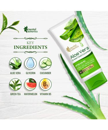 Oriental Botanics Aloe Vera Green Tea & Cucumber After Sun Gel - No Silicone Paraben 100ml - Buy Online on GoSupps.com