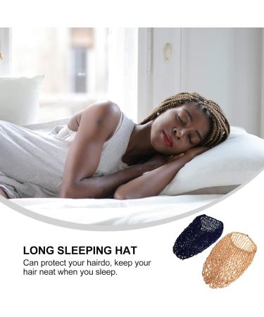 Beaupretty 2PC Crocheted Hair Snood - Long Hair Sleeping Cap & Hair Protection Night Hats (Royal Blue & Pink Marine Khaki) | Handcrafted Quality - Buy Online on GoSupps.com