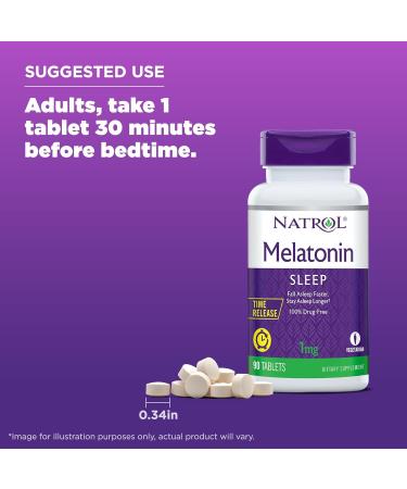 Natrol Melatonin Time Release 1mg - 90 Tablets for Sleep Support - Buy Online on GoSupps.com