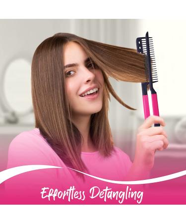 Herstyler Straightening Comb - Flat Iron Comb for Silky Straight Hair - Styling Comb with Firm Grip - Pink - Buy Online on GoSupps.com