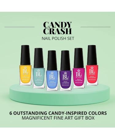 BL Candy Crash - 6 Pack Nail Varnish Set for Women - A Professional Quality Quick Dry Nail Polish Gift Set Candy Crash 10 ml (Pack of 6) - Buy Online on GoSupps.com