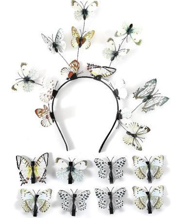 Aesthetic Butterfly Hairhoop Festival Holiday Headdress Girl Spring Headwear Stage Performances Hair Clip Hair Decors Yellow - Buy Online on GoSupps.com