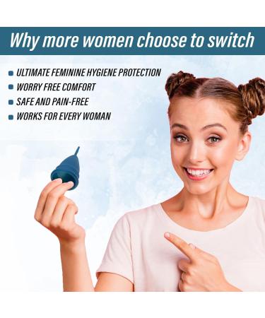 Shepowher Menstruation Cup & Carrying Bag - Flexible 100% Medical Silicone High Quality Easy to Use & Clean - Eco-Friendly Alternative to Tampons - Buy Online on GoSupps.com