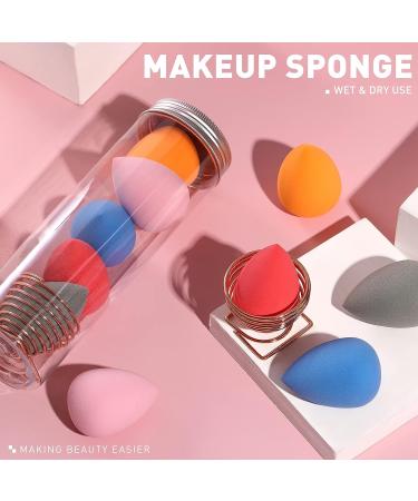 5 Pcs Latex-Free Makeup Sponge Set with Holder - Wet & Dry Beauty Blenders for Foundation & Powder - Buy Online on GoSupps.com