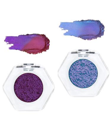 Adriana Nicole Cosmetics Eyeshadow Double Chrome Eye Shadow Ethereal Single Color-shifting Eyeshadow Adriana Nicole Eyeshadow Eyeshadow with Exquisite Glitters (Mix H)