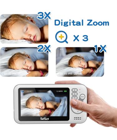 Taktark Baby Monitor with Camera - 4.3 Video Babyphone Night Vision Intercom Digital Zoom & Temperature Monitoring - BM612-EU - Buy Online on GoSupps.com