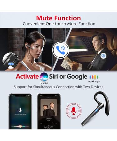Wireless Bluetooth Earpiece with Dual Mic Noise Cancelling for Clear Calls | 10 Hrs Talktime | Office Business Headset - Buy Online on GoSupps.com