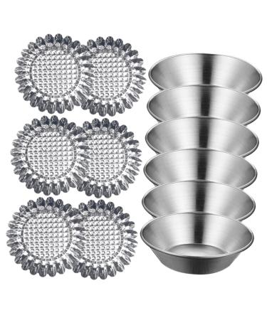 OUNONA 40 Pcs Egg Tart Mold Reusable Baking Molds Mini Pie Mini Chocolates Cheese Cake Molds Metal Muffin Tin Practical Fudge Molds Cake Mould Aluminum Alloy Stainless Steel Chrysanthemum 7X1.8CMx2pcs Silverx2pcs