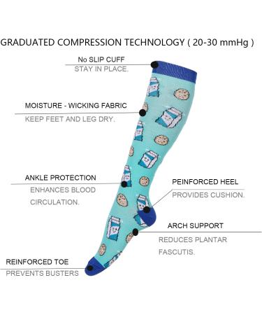 LEOSTEP Compression Socks for Women (3 Pairs) - Knee High Support Stockings 20-30mmHg for Nurse, Flight, Sports, Travel, Pregnancy - S/M Size - Buy Online on GoSupps.com