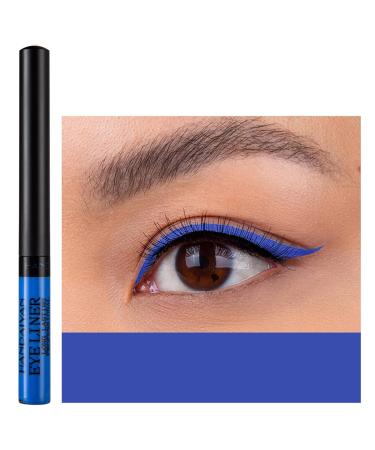 Coloured Eyeliner Matte Liquid Eyeliner Blue Eyeliner Long-Lasting Waterproof Liquid Eye Liner Highly-Pigmented Colourful Eyeliner for Eye Makeup Tools Black White Brown(Only Light-Blue) Lightblue-19