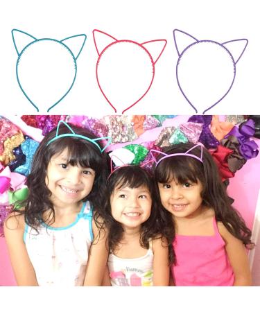 15 Pieces Cat Ears Headband - Plastic Hairbands & Makeup Accessories for Women & Girls | Stylish Party Hair Accessories | International Shipping - Buy Online on GoSupps.com