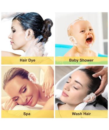 OIIKI Disposable Ear Covers 300pcs - Waterproof Plastic Ear Protectors for Shower, Hair Dye, Spa - Clear, Fits 2.2-5.5inch - Buy Online on GoSupps.com