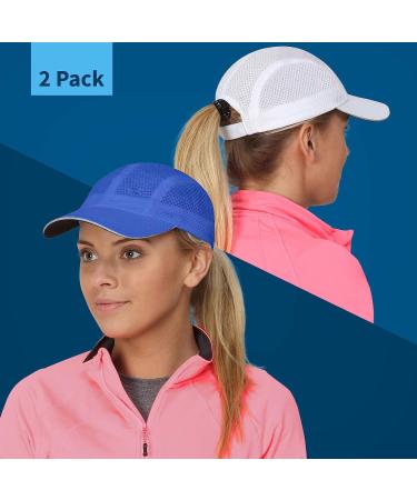 TrailHeads Women's Race Day Running Cap - White/Cool Blue - One Size - Buy Online on GoSupps.com