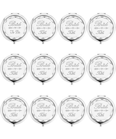 Deutrnew Pack of 12 Compact Pocket Makeup Mirrors Set Include 1 Bride to Be Mirror and 11 Bride Tribe Mirrors for Bridal Shower Hen Party Bridesmaid Proposal Gifts Perfect Bachelorette Party Gift.